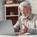 worried senior man unable to make utility bill
