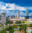 aerial view of downtown mobile alabama usa