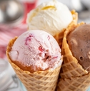 Three ice cream cones