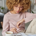 african american woman managing budget