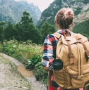 woman hiking in the mountains