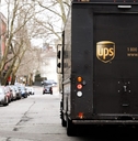 ups delivery vehicle on street