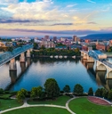 Aerial of Chattanooga Tennessee TN Skyline