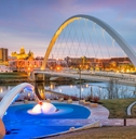 Des Moines Iowa skyline in USA