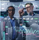 3D real time stocks on glass wall