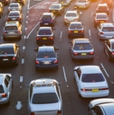 cars driving in traffic