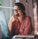 businesswoman thinking about something