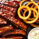 bbq ribs and sliders with sauce
