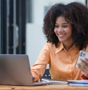 freelancer working online from home