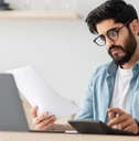 man disappointed at taxes