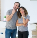senior couple moving to a new home