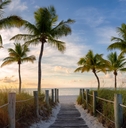 footbridge to smathers beach at sunrise