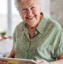 senior lady with tablet