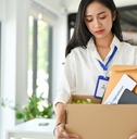 frustrated asian female office worker