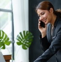 female Lawyer using laptop in office