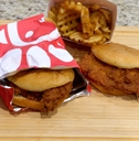 chik fil a burger and fries