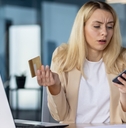 displeased holding bank credit card