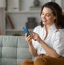Woman working on phone