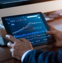 stock market on digital tablet