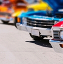 classic american cars at street display