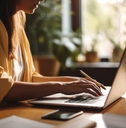 student using laptop for elearning