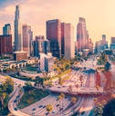 sunrise in los angeles city