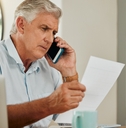 senior man on a phone call