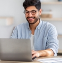 freelancer sitting at desk