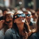 people looks at the solar eclipse 