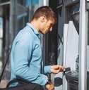 Man withdrawing money from an ATM