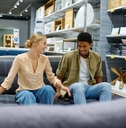 couple choosing sofa