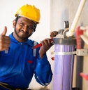 repairman showing thumbs up