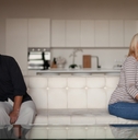 senior couple having argument at home