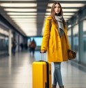 traveler with a yellow suitcase