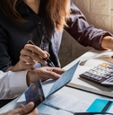 couple checking bills