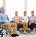 senior sitting in a wheelchair