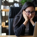 unhappy asian entrepreneur 