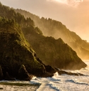 golden hour over oregon coastline