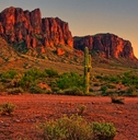 desert sunset with mountain phoenix