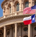 american and texas state flags