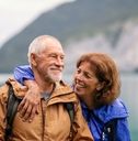 senior couple hiking