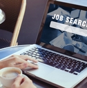 job search on laptop screen