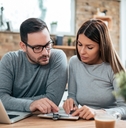 couple doing finances
