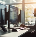software developer working on coding
