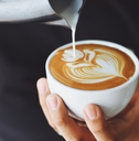 coffee latte in coffee shop