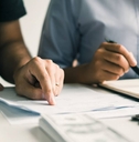 couple looking over finances