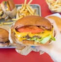 fast food burger and fries