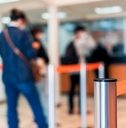 people waiting for cashier at bank