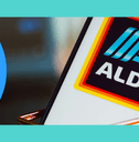Aldi logo on phone screen