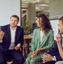 business team meeting with professional coach